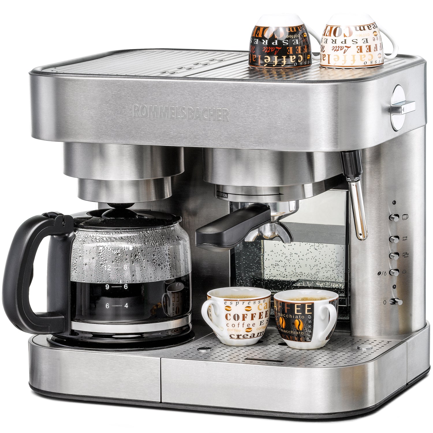 Rommelsbacher Kaffe & Espressobryggare EKS 3010 Kombibryggare Rostfritt-Scandikitchen